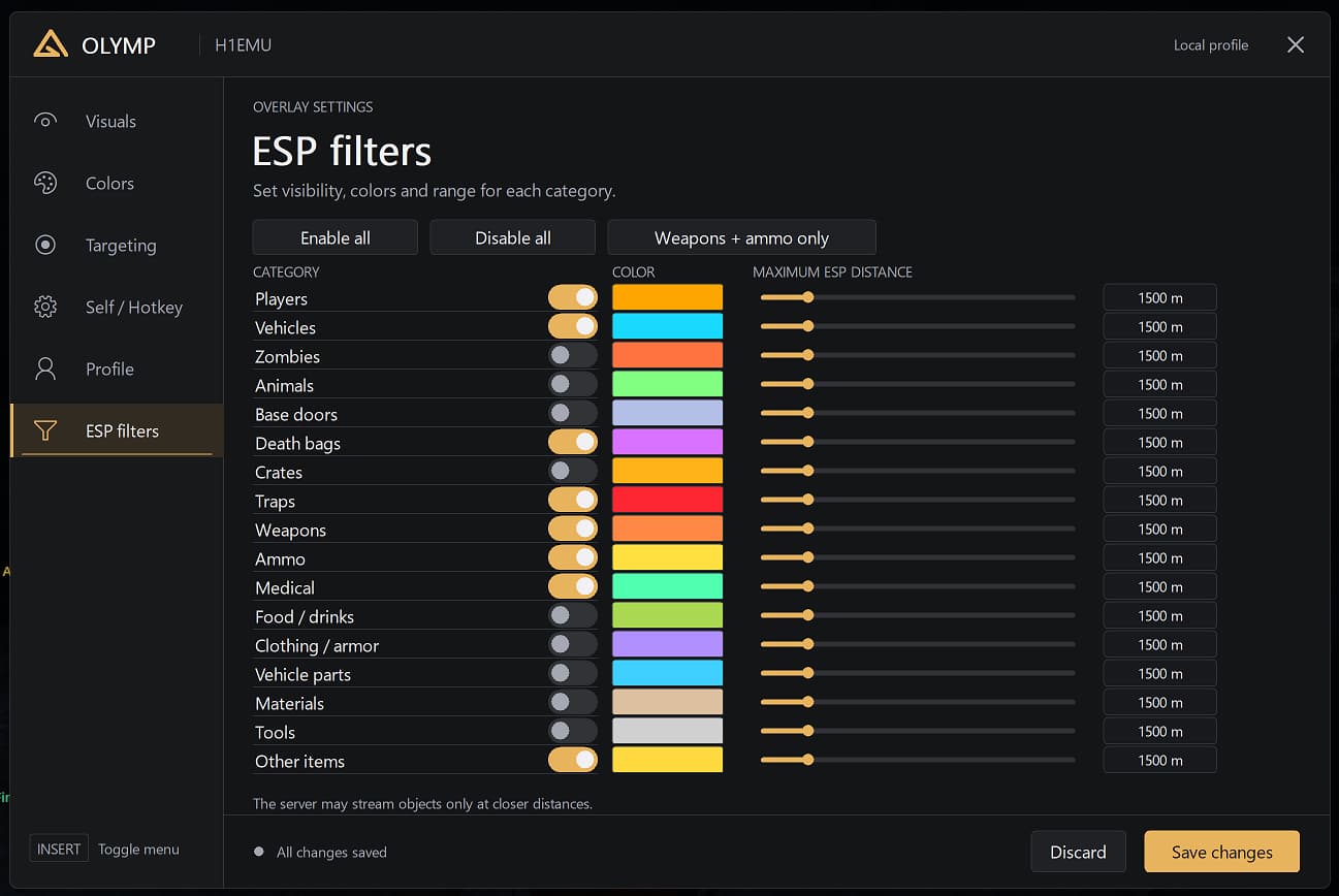 H1EMU Just Survive — ESP filters